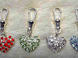 Swarovski crystal heart charms