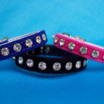 Small dog rhinestone velvet dog collars