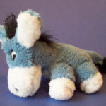 Blue plush donkey pet toy