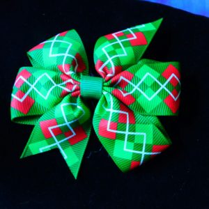 Argyle Holiday Pet Hair Bow