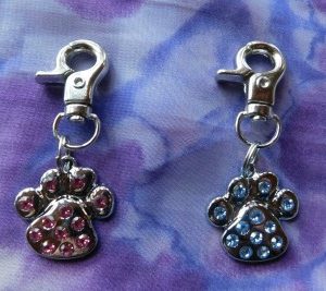 Paw Print Crystal Charm