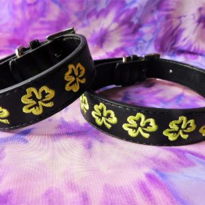 Embroidered Shamrock dog collar