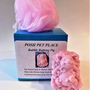 Pig in a bubble bath shaped soap