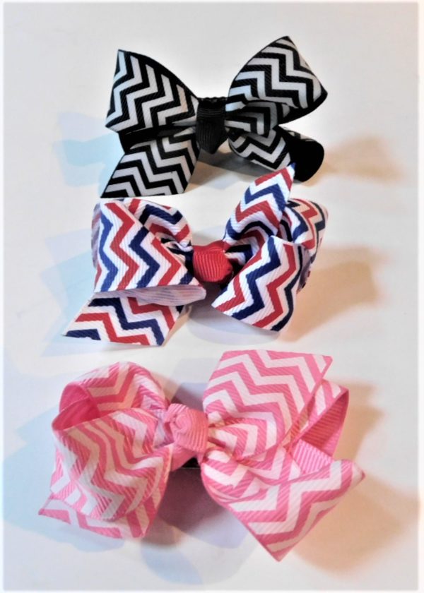 Pet chevron hair bows